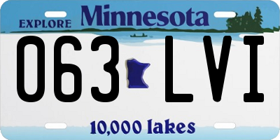 MN license plate 063LVI