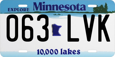 MN license plate 063LVK