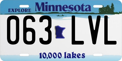 MN license plate 063LVL