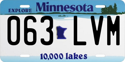 MN license plate 063LVM