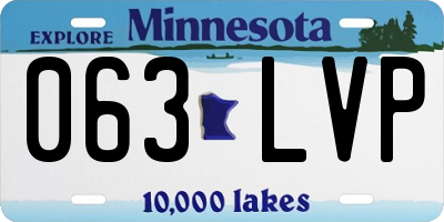 MN license plate 063LVP