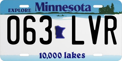 MN license plate 063LVR