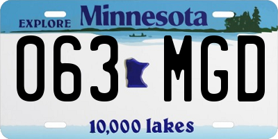 MN license plate 063MGD