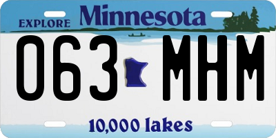 MN license plate 063MHM