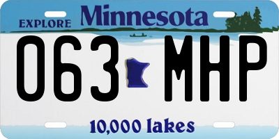 MN license plate 063MHP