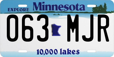 MN license plate 063MJR