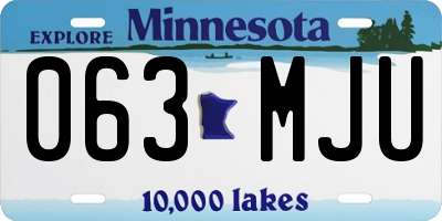 MN license plate 063MJU