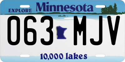 MN license plate 063MJV