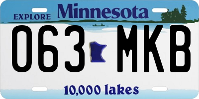 MN license plate 063MKB