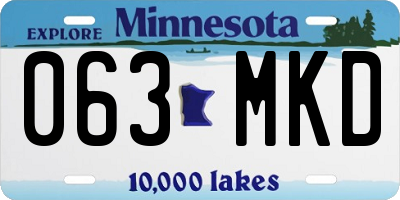 MN license plate 063MKD