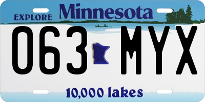 MN license plate 063MYX