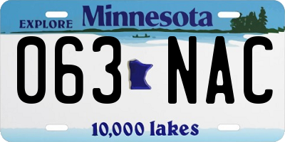 MN license plate 063NAC