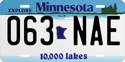 MN license plate 063NAE