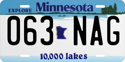MN license plate 063NAG