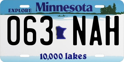 MN license plate 063NAH