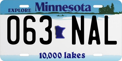 MN license plate 063NAL