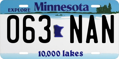 MN license plate 063NAN