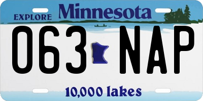 MN license plate 063NAP