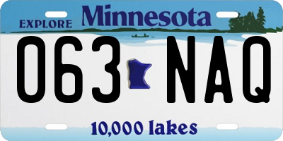 MN license plate 063NAQ