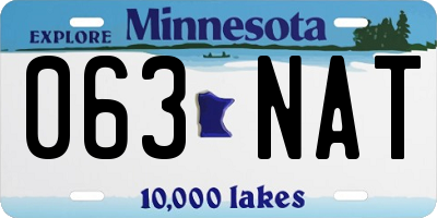 MN license plate 063NAT