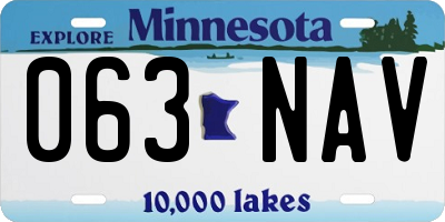 MN license plate 063NAV