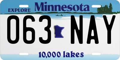MN license plate 063NAY