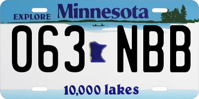 MN license plate 063NBB