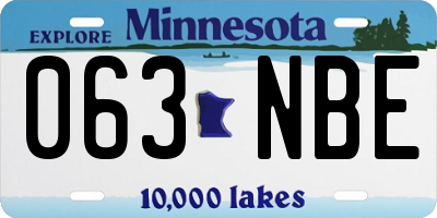 MN license plate 063NBE