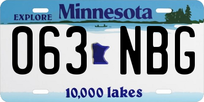 MN license plate 063NBG