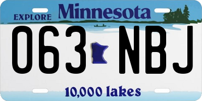 MN license plate 063NBJ