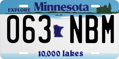 MN license plate 063NBM
