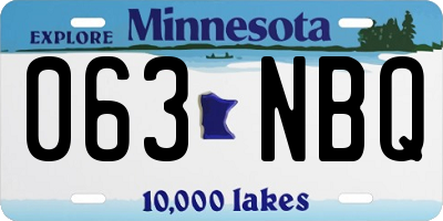 MN license plate 063NBQ