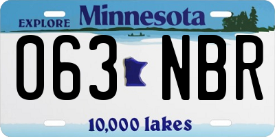 MN license plate 063NBR