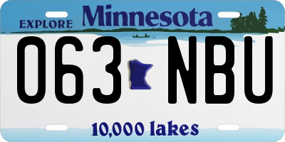 MN license plate 063NBU