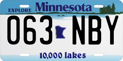 MN license plate 063NBY