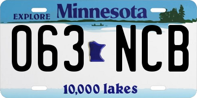 MN license plate 063NCB