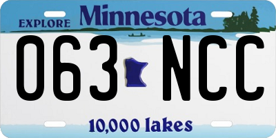 MN license plate 063NCC