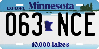 MN license plate 063NCE