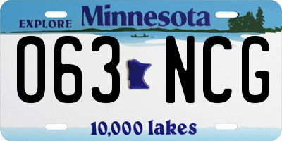 MN license plate 063NCG