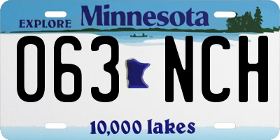 MN license plate 063NCH