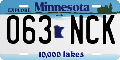 MN license plate 063NCK