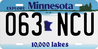 MN license plate 063NCU