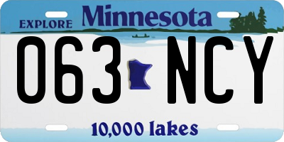 MN license plate 063NCY