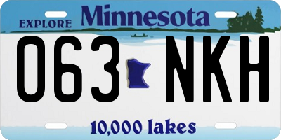 MN license plate 063NKH