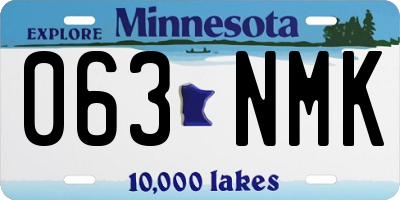 MN license plate 063NMK