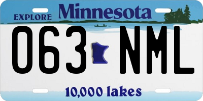 MN license plate 063NML