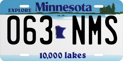 MN license plate 063NMS