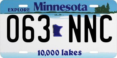 MN license plate 063NNC
