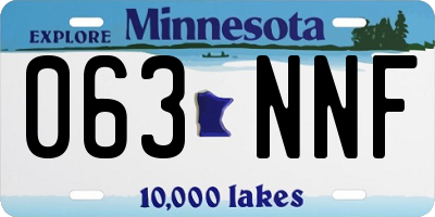 MN license plate 063NNF