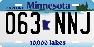 MN license plate 063NNJ